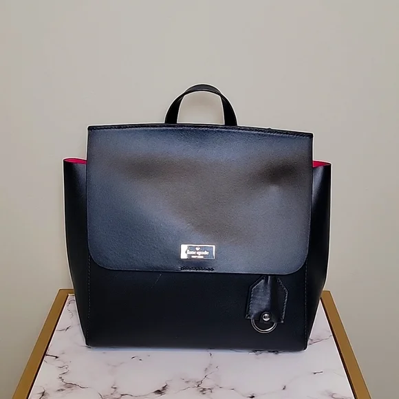 Kate Spade Mini Backpack- Black with Pink interior accents Kate Spade New York Briar Lane Quilted Mini Convertible  main image 2